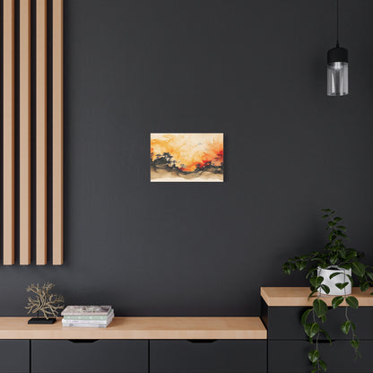 Watercolor Wall Art "Scarlet Silhouette" | Watercolor Art | Tree Of Life Wall Art | Tree Art | Japanese Tree Art | Large Tree Wall Art