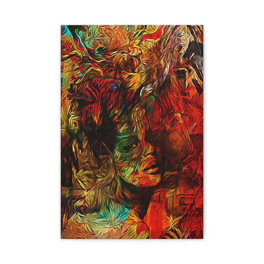 Colorful Abstract Woman Art Canvas Print "Radiant Woman"| Contemporary Female Portrait Wall Decor | Radiant Woman Abstract Canvas Art