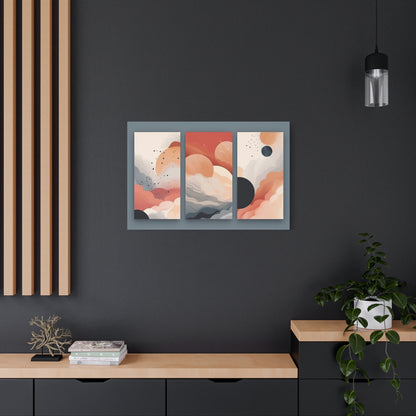 Abstract Triptych Painting "Celestial Fusion" | Triptych Wall Art | Cloud Art | Planet Art | Abstract Art | Abstract Wall Art