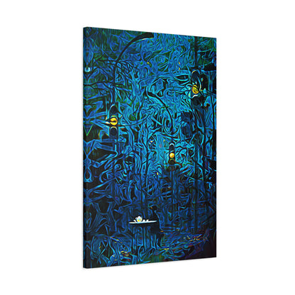 Blue Abstract Art Canvas "Waiting in Hues" | Neutral Abstract Wall Art Prints | Girl Patiently Waiting Motivational Art | Creative Wall Art