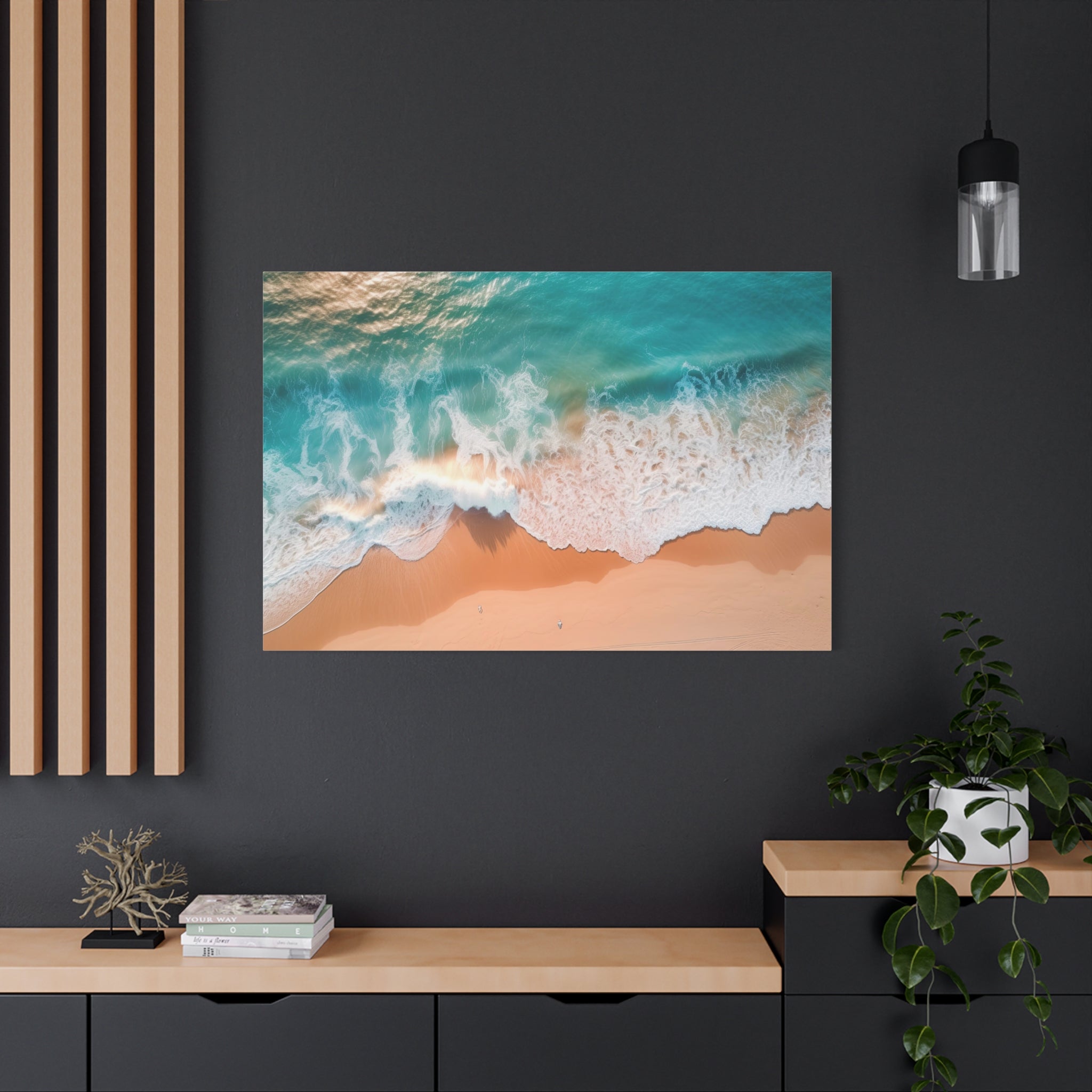 Beach Canvas Wall Art "Seaside Serenity" | Ocean Canvas Art | Seashore Canvas Art | Blue Water and Sandy Beach Wall Art Canvas