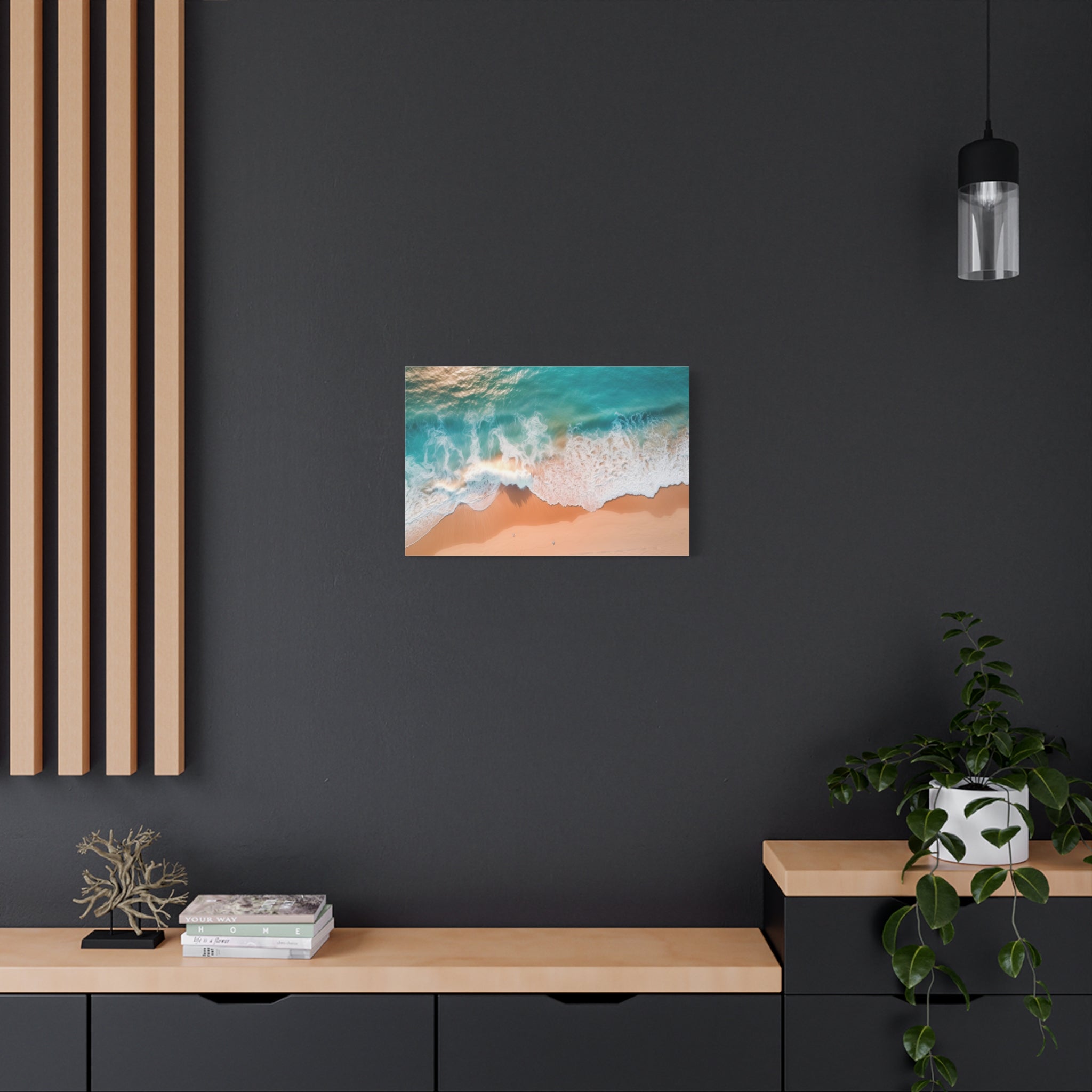 Beach Canvas Wall Art "Seaside Serenity" | Ocean Canvas Art | Seashore Canvas Art | Blue Water and Sandy Beach Wall Art Canvas