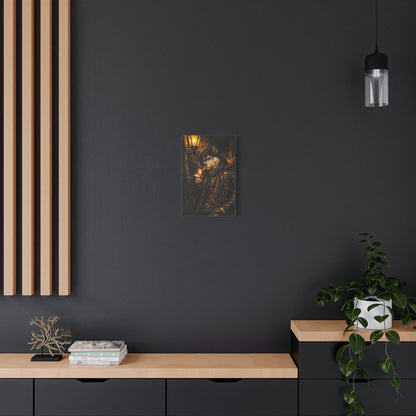 Husky Canvas Wall Art "Midnight Rebel" | Smoking Wolf Dog Canvas Print | Dark Academia Animal Wall Decor Art