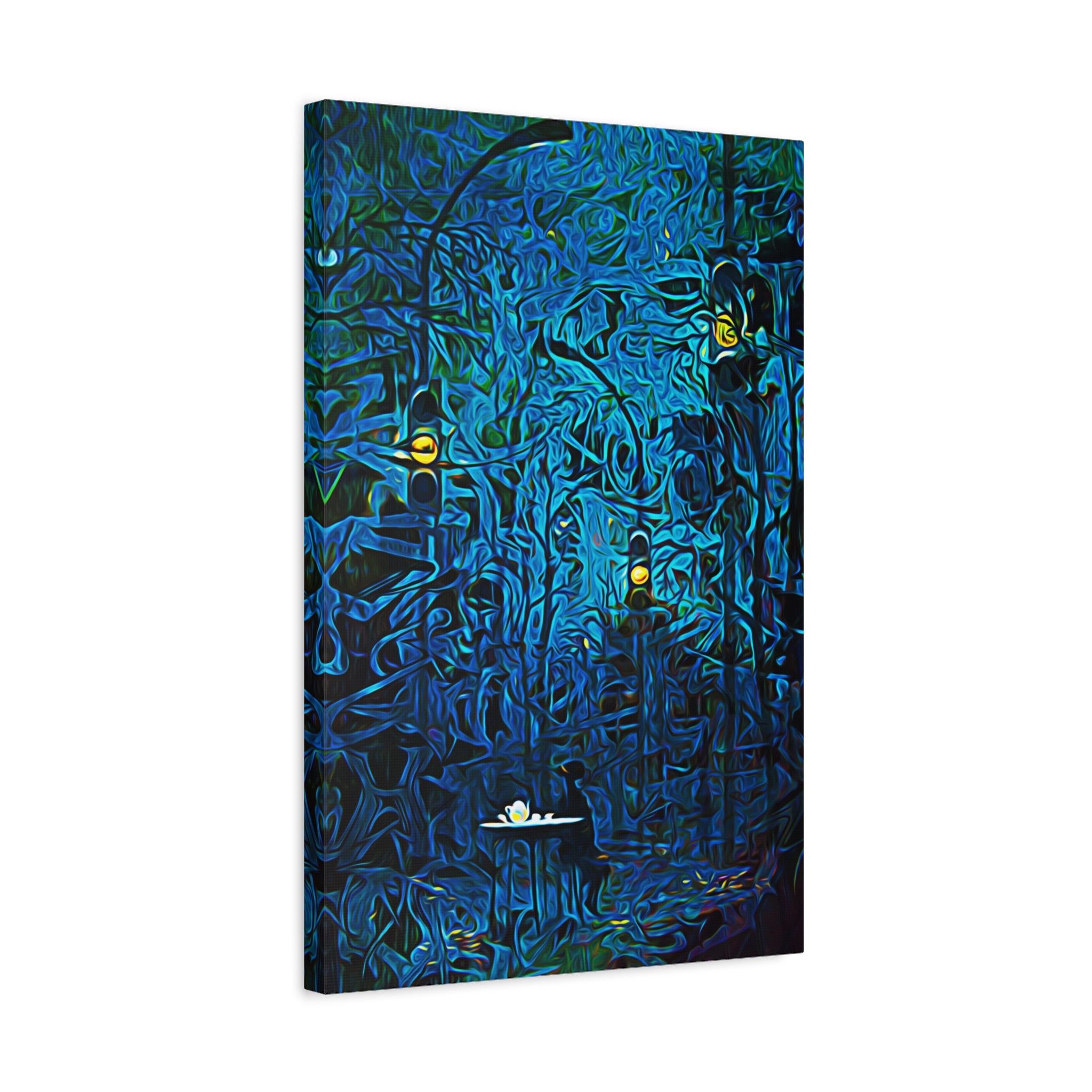 Blue Abstract Art Canvas "Waiting in Hues" | Neutral Abstract Wall Art Prints | Girl Patiently Waiting Motivational Art | Creative Wall Art