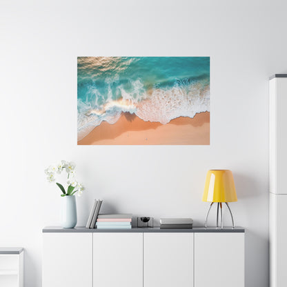 Beach Canvas Wall Art "Seaside Serenity" | Ocean Canvas Art | Seashore Canvas Art | Blue Water and Sandy Beach Wall Art Canvas