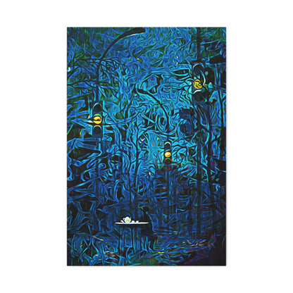 Blue Abstract Art Canvas "Waiting in Hues" | Neutral Abstract Wall Art Prints | Girl Patiently Waiting Motivational Art | Creative Wall Art