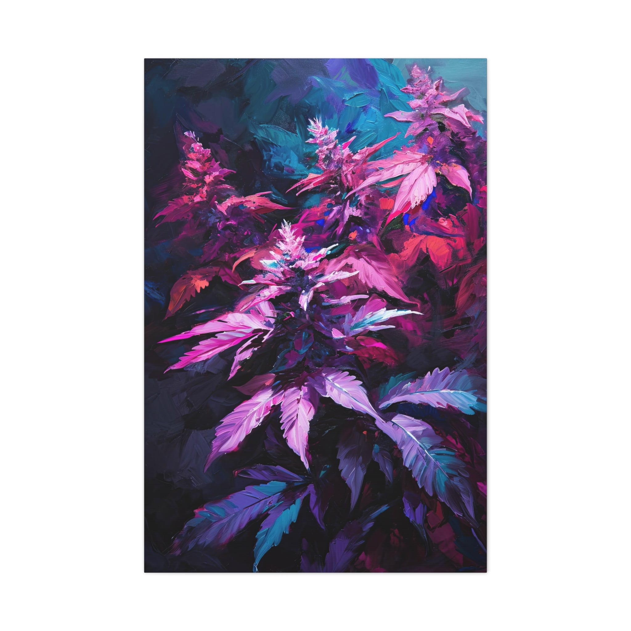 Purple Nugs Cannabis Oil Painting Canvas Art "Enchanting Indigo Buds"| Purple Kush Canvas Art | Marijuana Leaf Wall Art | 420 Stoner Gifts