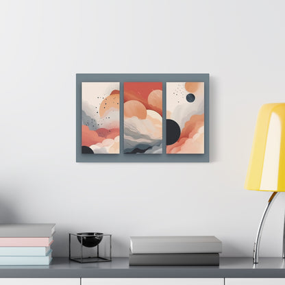 Abstract Triptych Painting "Celestial Fusion" | Triptych Wall Art | Cloud Art | Planet Art | Abstract Art | Abstract Wall Art