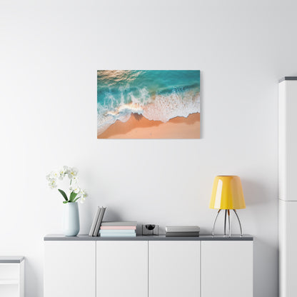 Beach Canvas Wall Art "Seaside Serenity" | Ocean Canvas Art | Seashore Canvas Art | Blue Water and Sandy Beach Wall Art Canvas