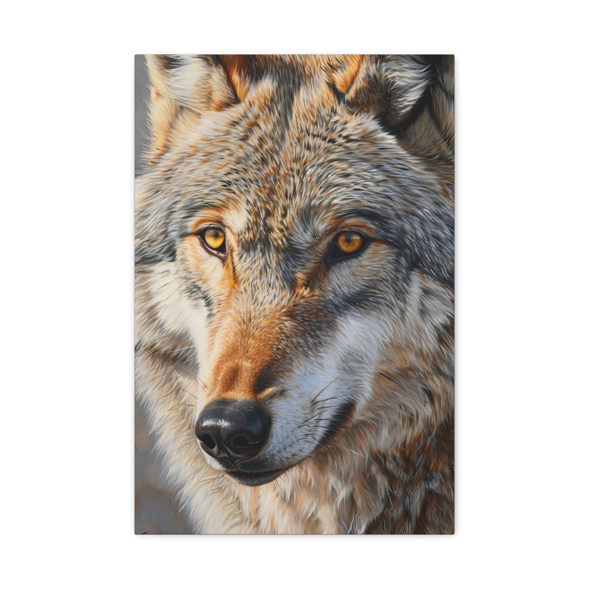 Wolf Face Oil Painting Canvas Art "Mystic Wolf Gaze" | Powerful Animal Wall Art | Wildlife Nursery Room Decor | Wolf Lover Art Gifts